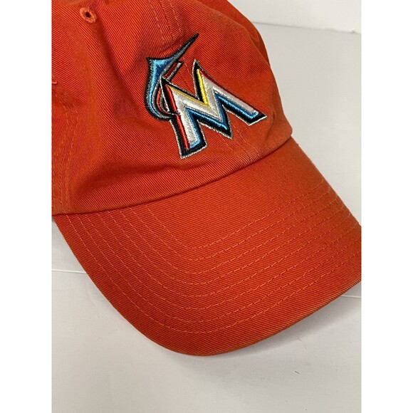 Miami Marlins hat cap '47 Brand Strapback Adjustable Orange Adult - Picture 3 of 8